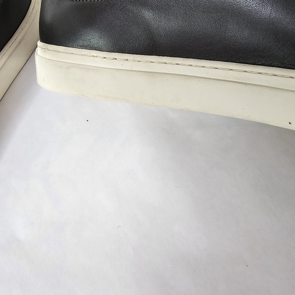 Good Man Brand Dark Gray With Black Trim Nappa Leather Sneakers Size 10.5 - Picture 8 of 10